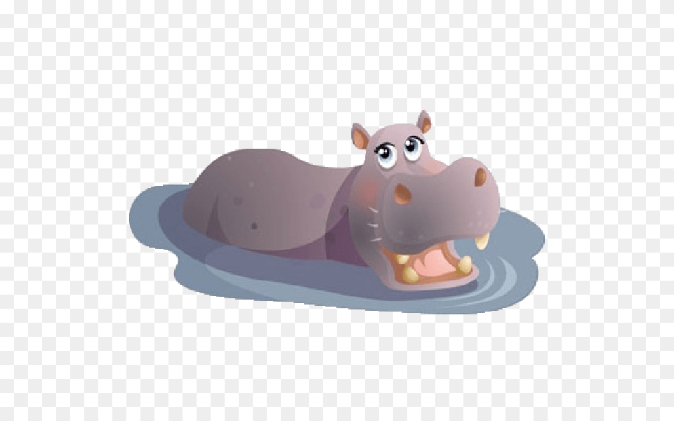 Hd Clipart Hippo Carton Hippo In Water Cartoon, Animal, Mammal, Wildlife, Fish Free Png Download