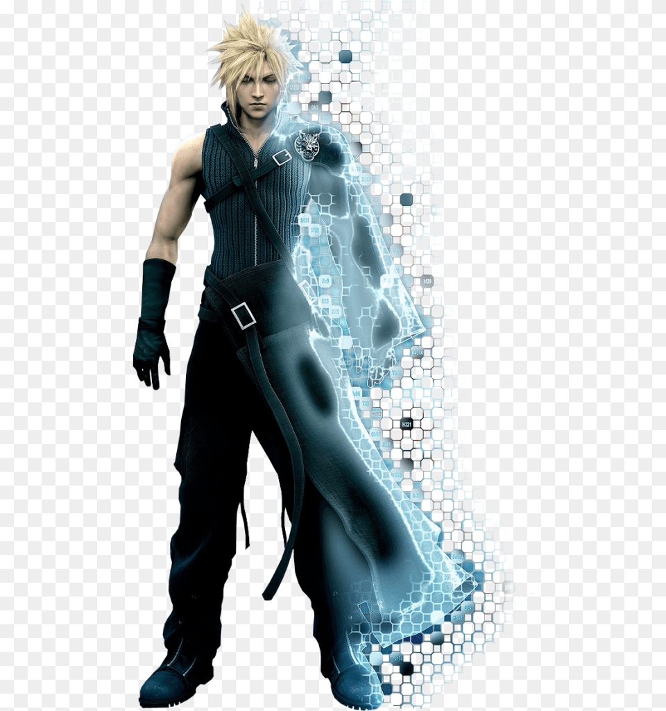 Download Hd Cloud Strife Final Fantasy Cloud Wallscroll Final Fantasy Advent Children Movie Poster, Woman, Person, Wedding, Female Png