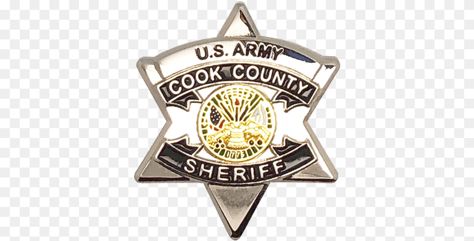 Download Hd Cook County Sheriff Star Lapel Pin Us Army Cook County Sheriff Star, Badge, Logo, Symbol Free Transparent Png