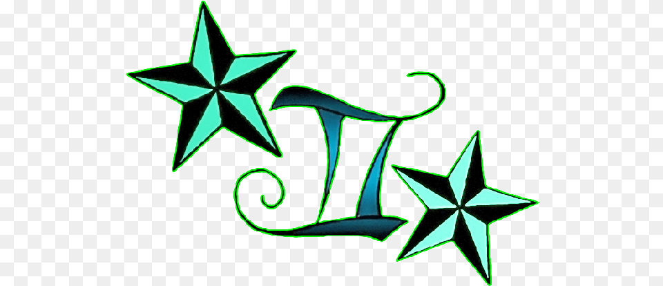 Download Hd Cool Gemini Zodiac Sign With Nautical Stars Cool Gemini Sign, Star Symbol, Symbol, Pattern Free Transparent Png