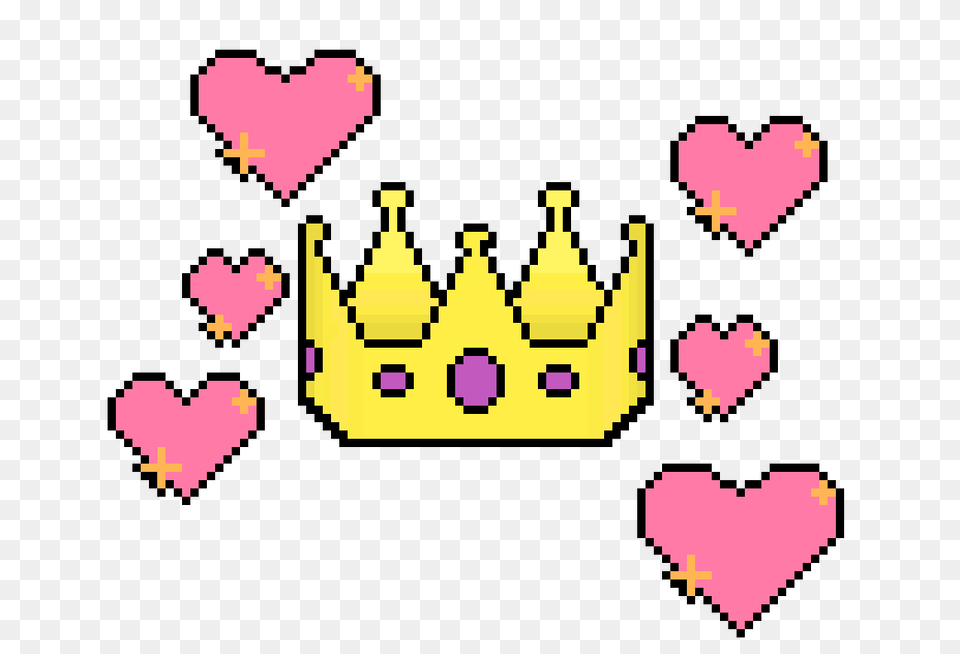 Download Hd Crown Two Pixel Art Pink Crown Pink Crown Pixel Art, Accessories, Jewelry, Baby, Person Free Png