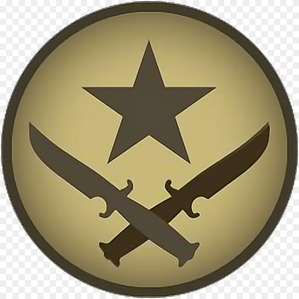 Download Hd Csgo War Terrorist Cs Go Terrorist, Symbol, Gold, Plate Png