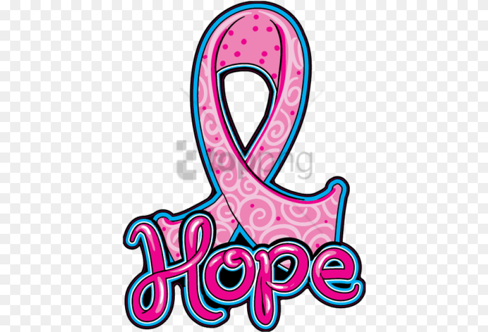 Download Hd Cute Cancer Ribbon Image With Hope Cancer Mama, Symbol, Text, Light, Number Free Png