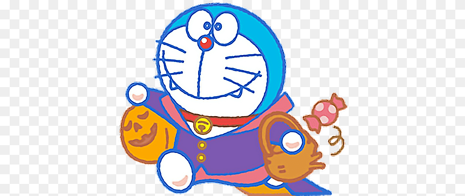 Download Hd Cute Doraemon Halloween Pumpkin Candy Halloween Doraemon, Outdoors, Nature, Winter, Snow Png Image