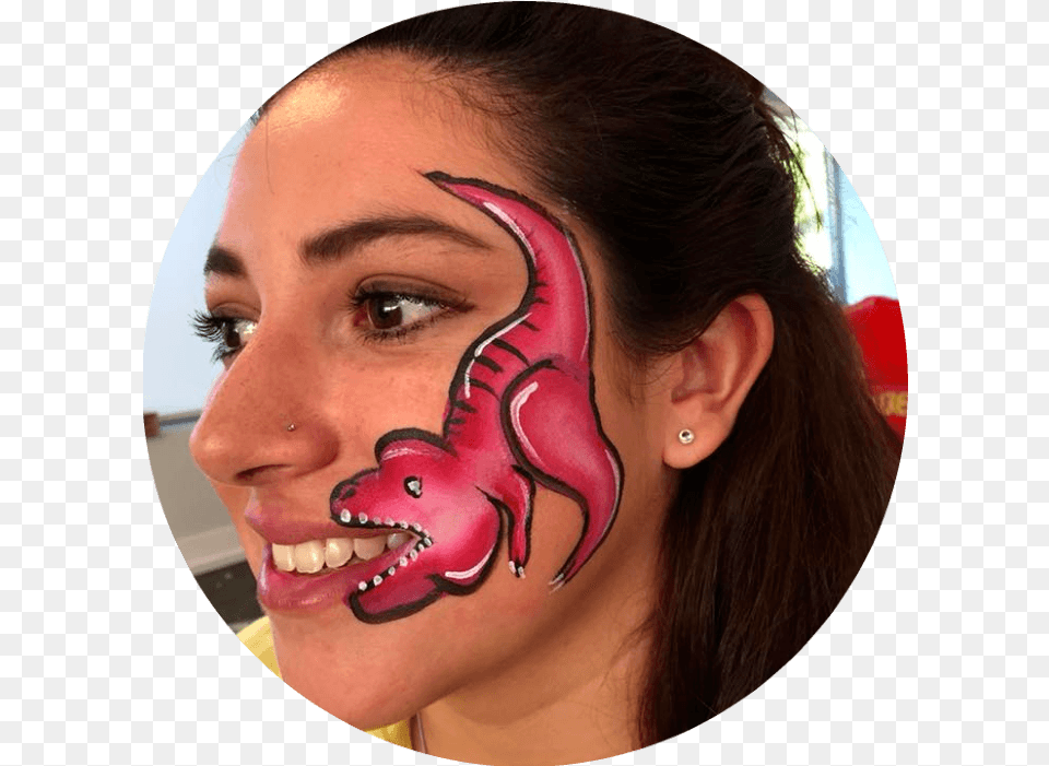 Download Hd Dinosaur Face Painting Face Painting Face Painting Birthday Party, Woman, Adult, Person, Female Free Transparent Png