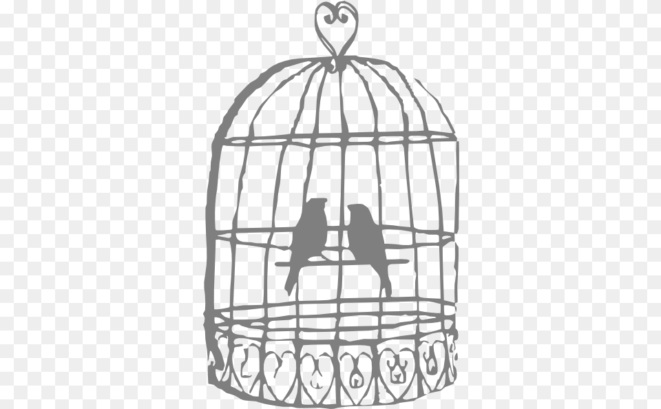 Download Hd Drawn Birdcage Black And White Bird Cage Clip Birdcage Clipart, Adult, Bride, Female, Person Png Image