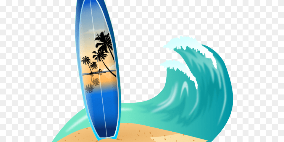 Download Hd Drawn Wave Surfboard Transparent Background Surfing Birthday, Leisure Activities, Nature, Outdoors, Sea Free Png