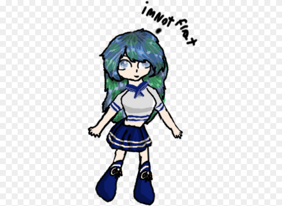 Download Hd Earth Chan Is Not Flat Cartoon Transparent Blue Haired Anime Boy With Sword, Book, Comics, Publication, Baby Png