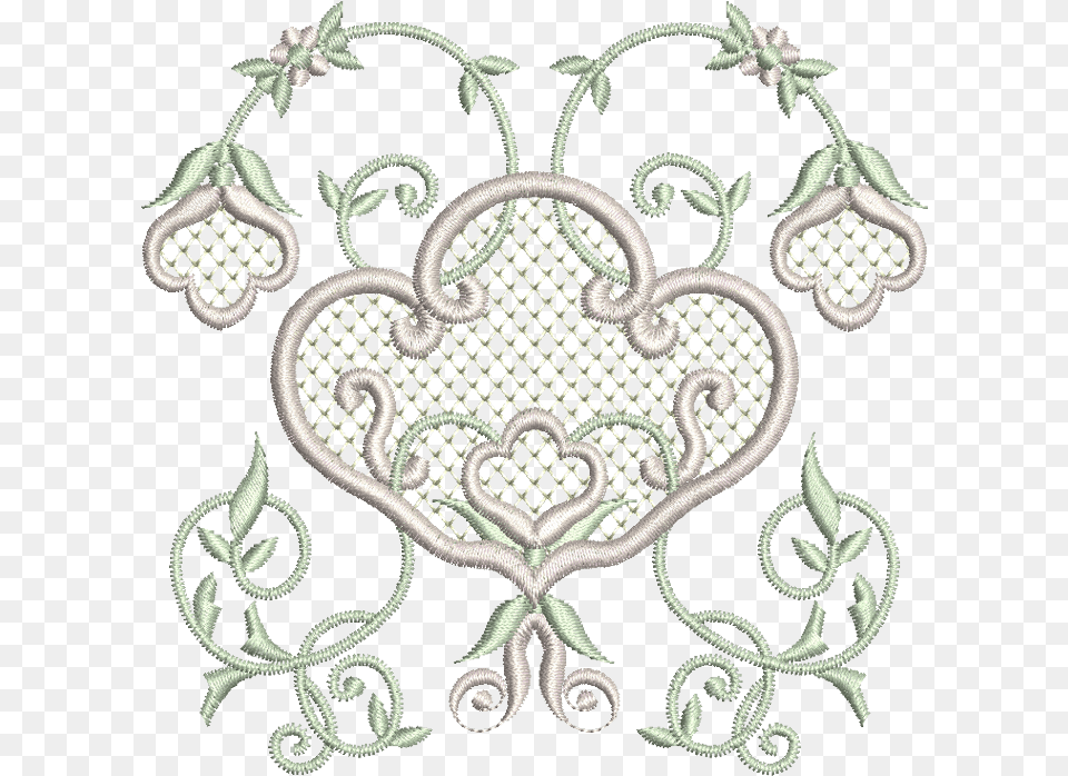 Download Hd Embroidery Flowers Design Transparent Embroidery Machines Flower Design, Pattern, Lace Png
