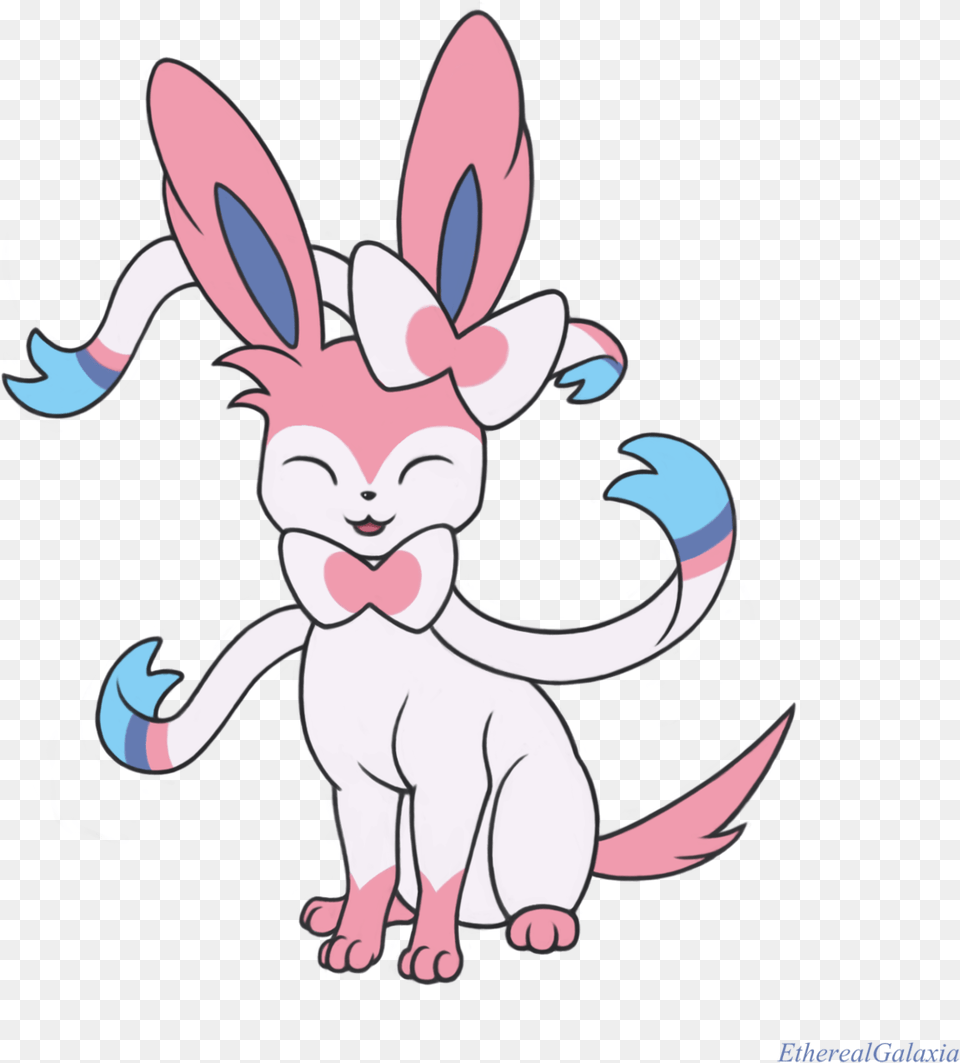 Download Hd Ethereal Galaxia Art Shiny Sylveon, Cartoon, Animal, Dinosaur, Reptile Png Image