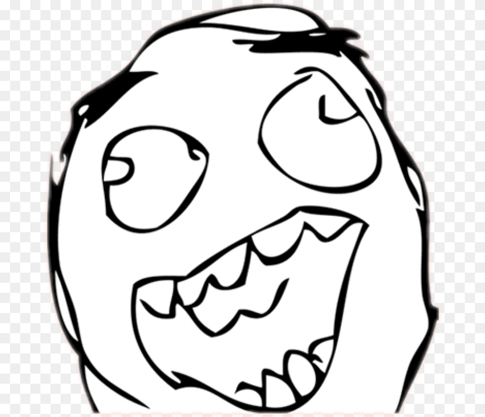 Hd Excited Face Meme Memesfreetoedit Rage Faces Happy Troll Face, Teeth, Stencil, Body Part, Person Free Png Download