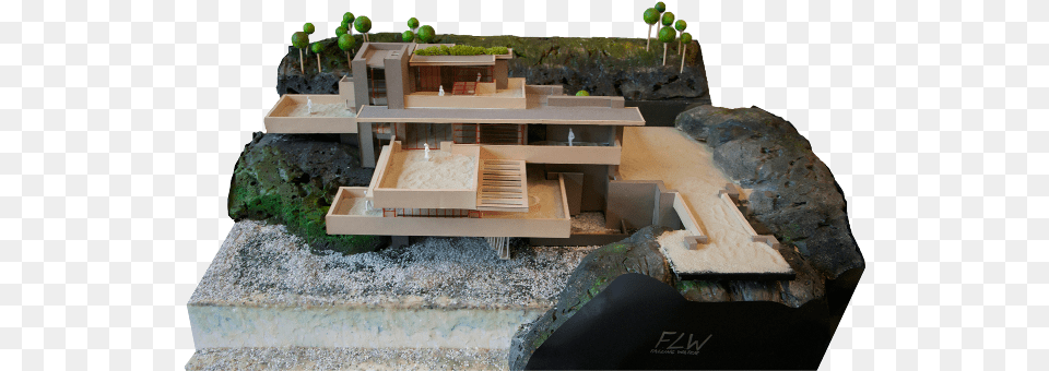 Hd Falling Water House Model Interior Architecture Falling Water, Nature, Outdoors, Waterfall, Wood Free Png Download