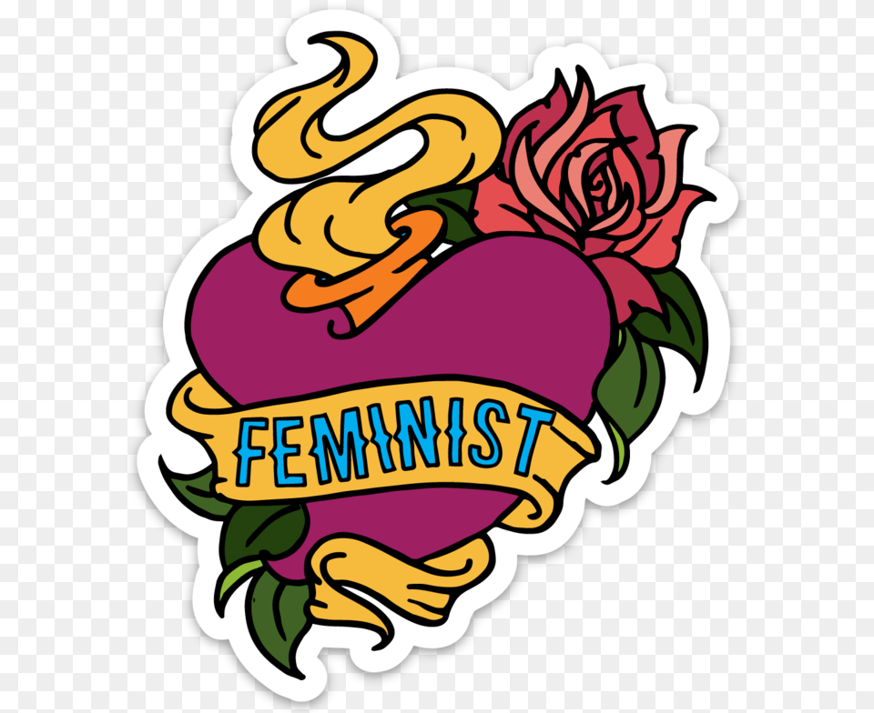 Hd Feminist Tattoo Sticker Traditional Heart Tattoo Drawings, Art, Graphics, Flower, Plant Free Png Download