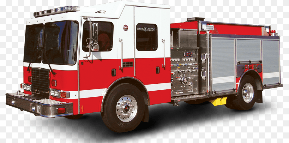 Download Hd Fire Brigade Truck Transparent Background Fire Truck, Transportation, Vehicle, Machine, Wheel Png Image