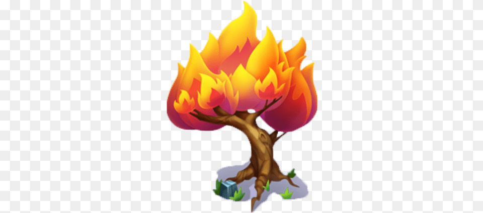 Download Hd Flame Tree Fantasy Tree Transparent Fantasy Tree, Fire, Animal, Fish, Sea Life Png