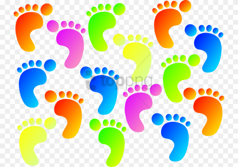 Download Hd Footprint Clipart Footsteps Coloured Footprints Png Image