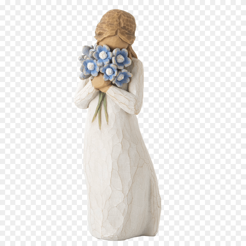 Download Hd Forget Me Not Willow Tree Willow Tree Forget Me Not Figurine, Adult, Wedding, Person, Woman Png Image