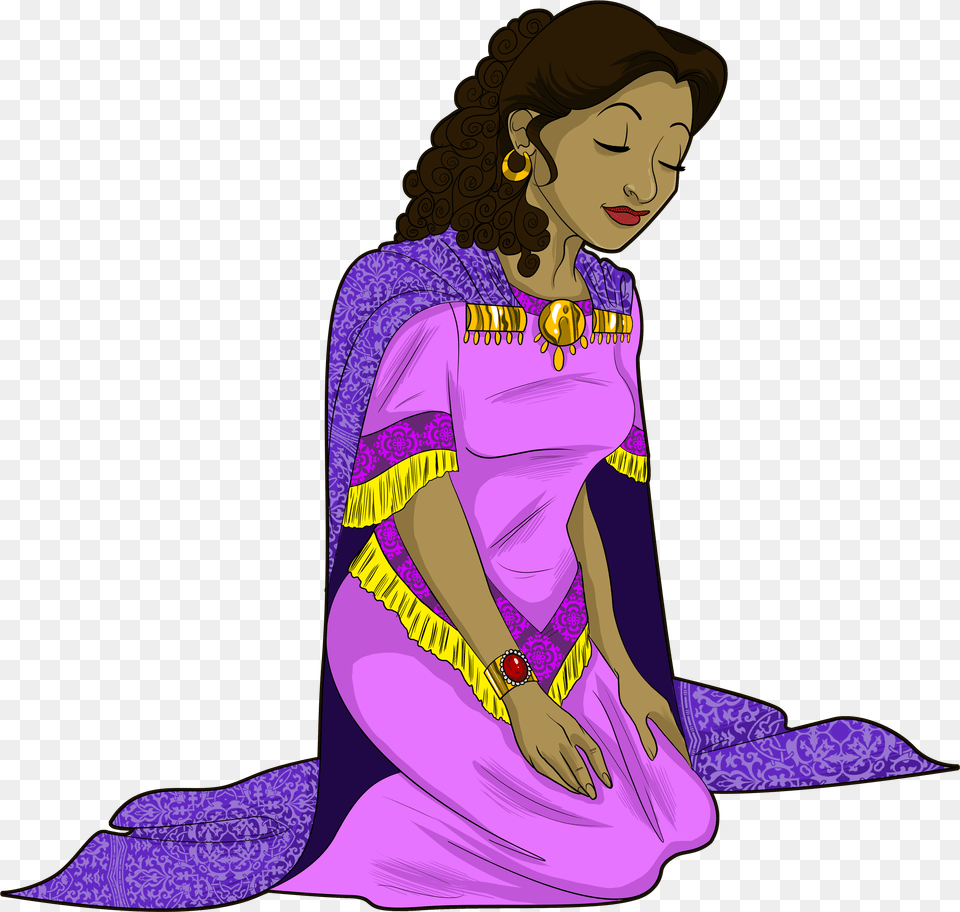Download Hd Free Bible Stories Sunday School And Clip Queen Esther Bible Clipart, Adult, Purple, Person, Woman Png
