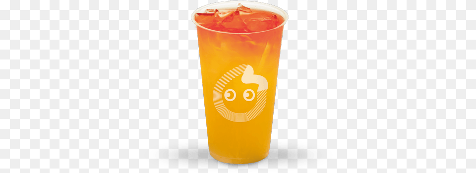 Download Hd Fresh Grapefruit Ice Tea Iced Tea Transparent Orange Soft Drink, Glass, Beverage, Juice, Can Png Image