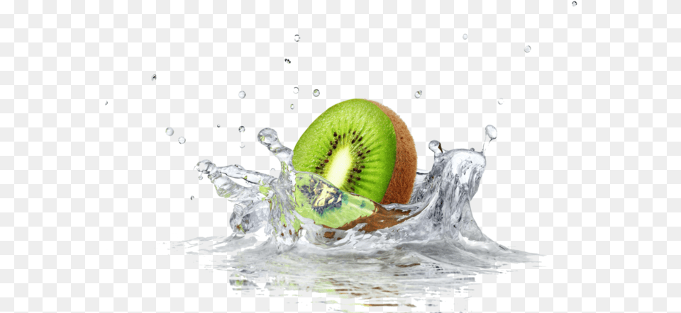Download Hd Fruit Water Splash Clipart Divider Splash Kiwi Splashing In Water, Food, Plant, Produce, Tennis Ball Free Png