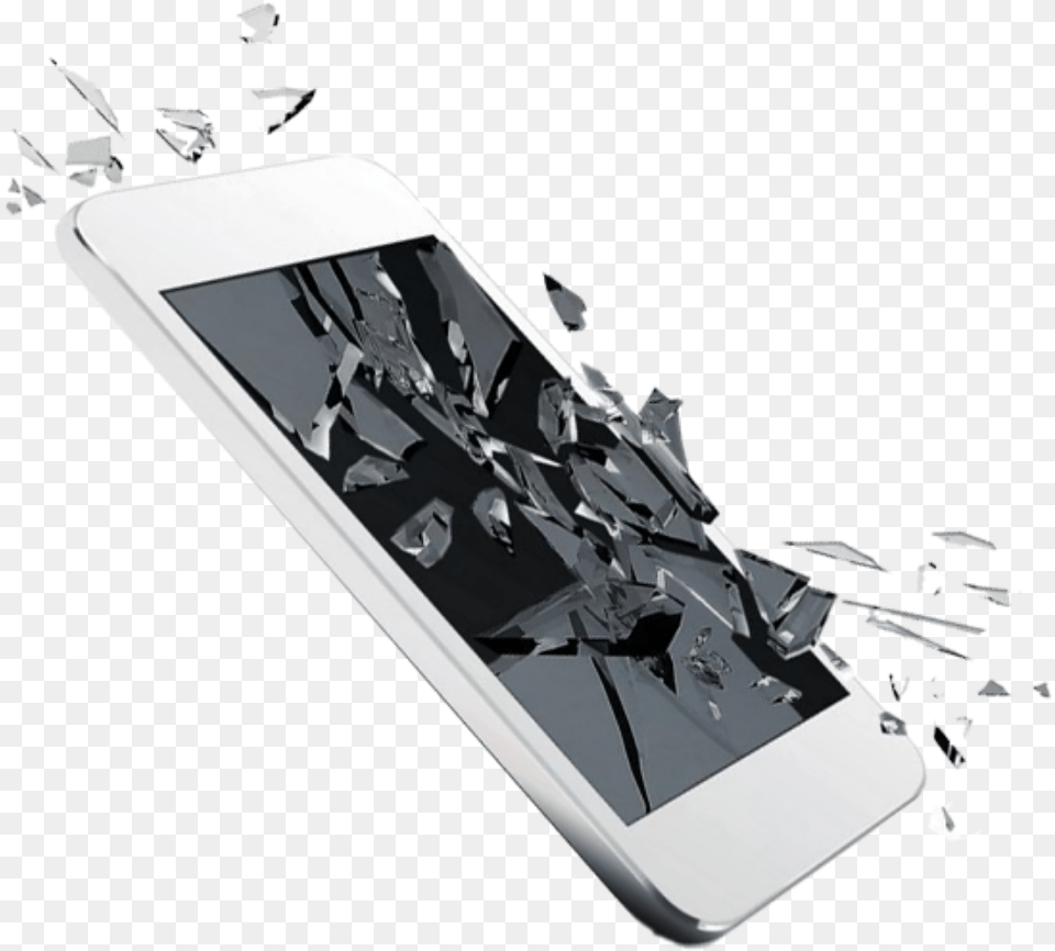 Download Hd Ftestickers Cellphone Screen Cracked Broken Broken Mobile Phone, Electronics, Mobile Phone, Iphone Png Image