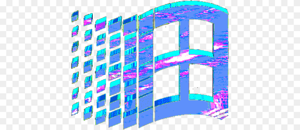 Download Hd Ftestickers Microsoft Vaporwave Windows 95 Logo, Art, Computer Hardware, Electronics, Hardware Png Image