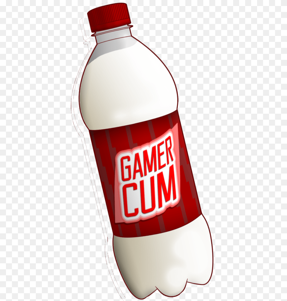 Download Hd Gamer Cum Bottle Illustration, Beverage, Food, Ketchup, Milk Free Png