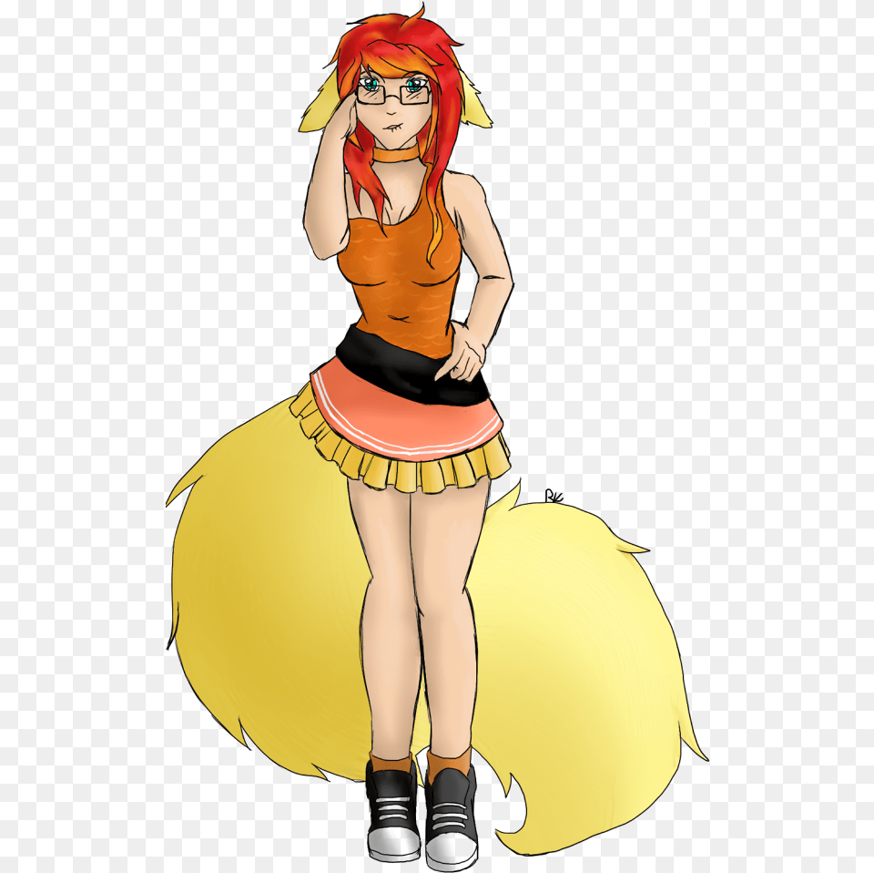 Download Hd Gijinka Flareon Photo Cartoon, Adult, Skirt, Publication, Person Png