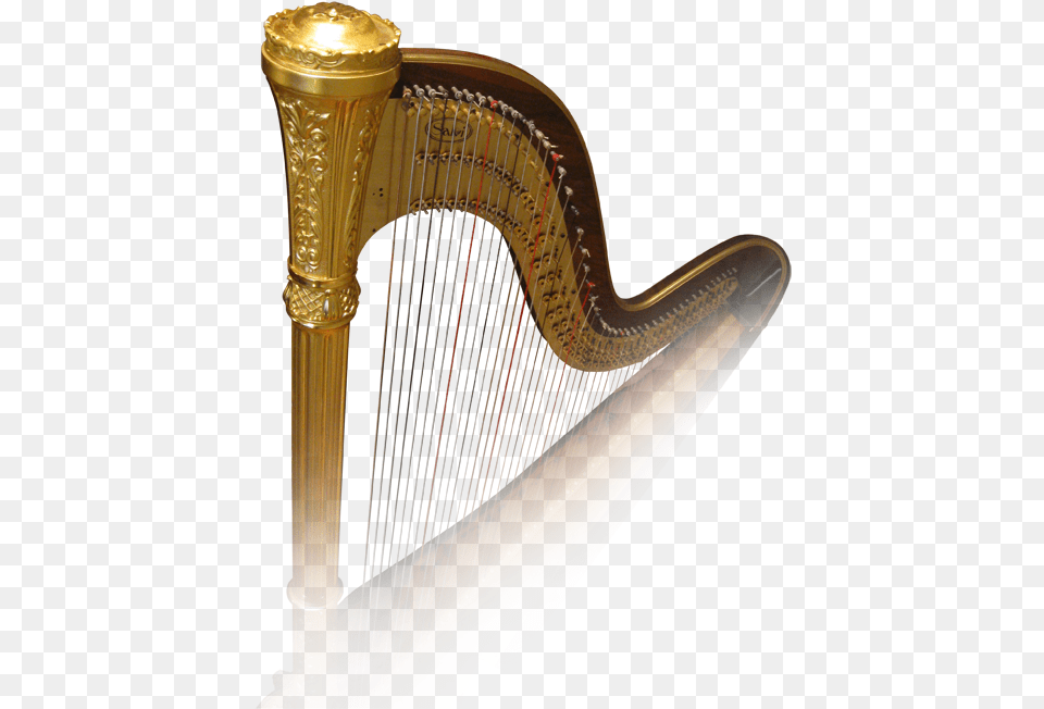 Download Hd Girls And Harp For Gold Harp, Musical Instrument, Smoke Pipe Free Transparent Png