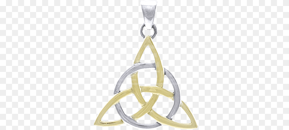 Download Hd Gold And Silver Triquetra Pendant Celtic St Therese Chinese Catholic School, Accessories, Machine, Wheel Png