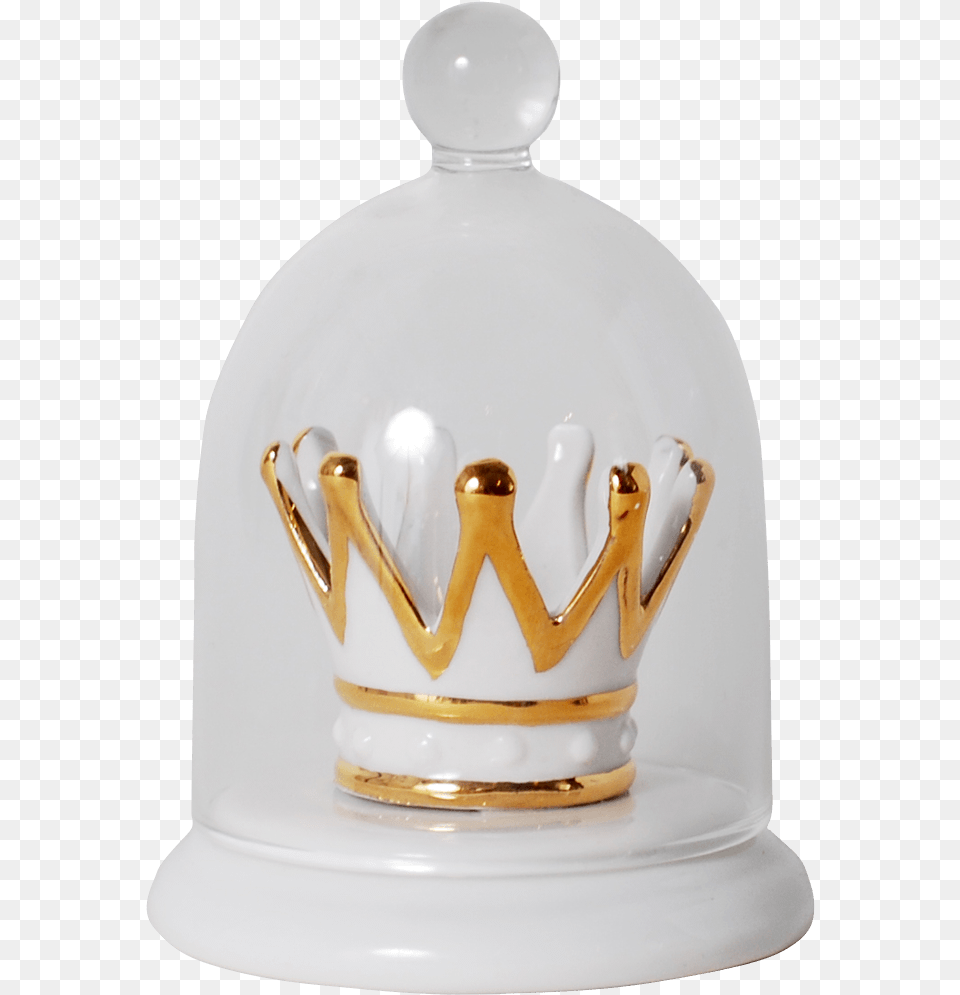 Download Hd Gold And White Crown Porcelain Display Jar Tiara, Accessories, Jewelry, Pottery, Art Free Png