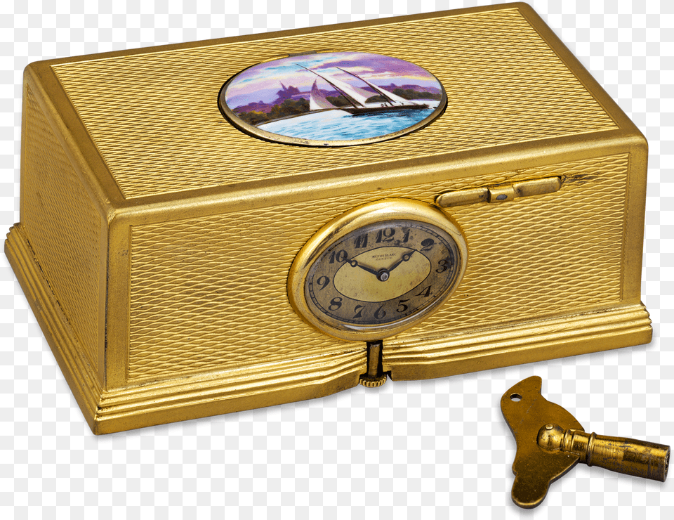 Download Hd Gold Plated Singing Bird Box And Clock Box Solid Free Transparent Png