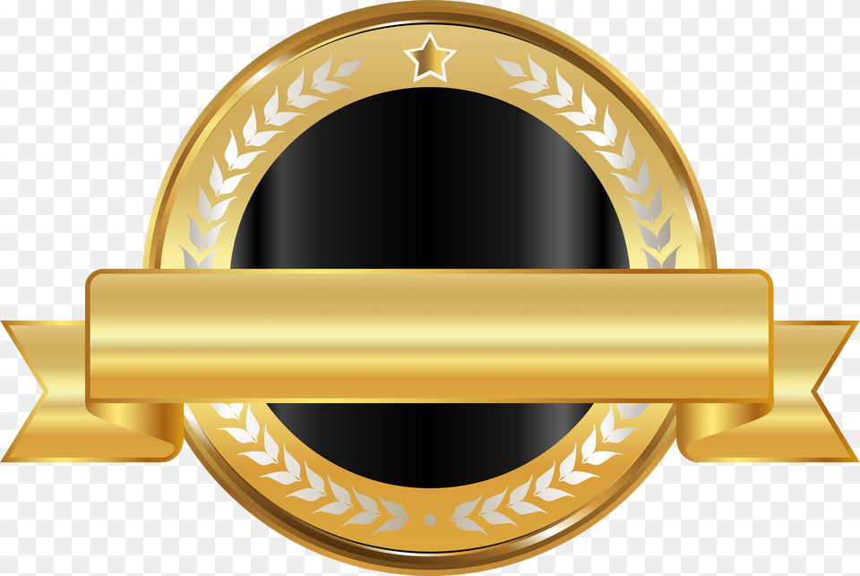 Download Hd Gold Seal Logo Black And Gold Circle, Text Free Png