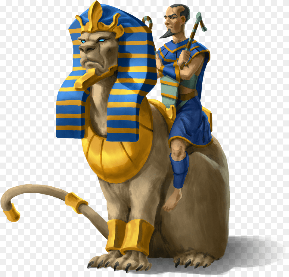 Download Hd Gold Sphinx Tibia Mount Transparent Fictional Character, Adult, Person, Man, Male Png