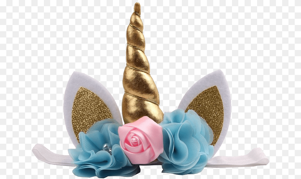 Download Hd Gold Unicorn Headband Unicorn Headband, Flower, Rose, Plant, Accessories Png Image