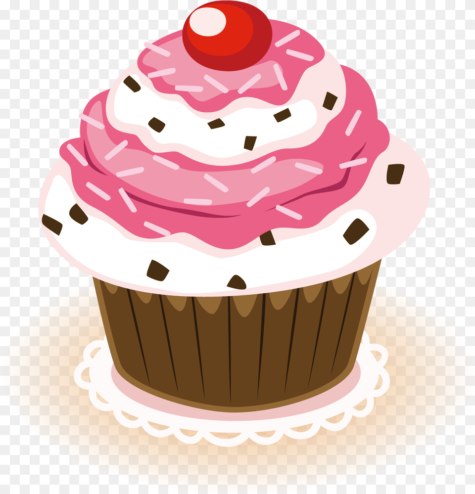 Download Hd Graphic Cupcake Bakery Logo, Birthday Cake, Cake, Cream, Dessert Free Png