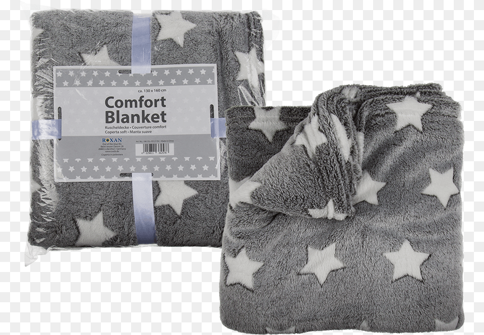 Download Hd Grey And White Star Blanket Transparent Blanket, Home Decor, Cushion, Accessories, Bag Free Png