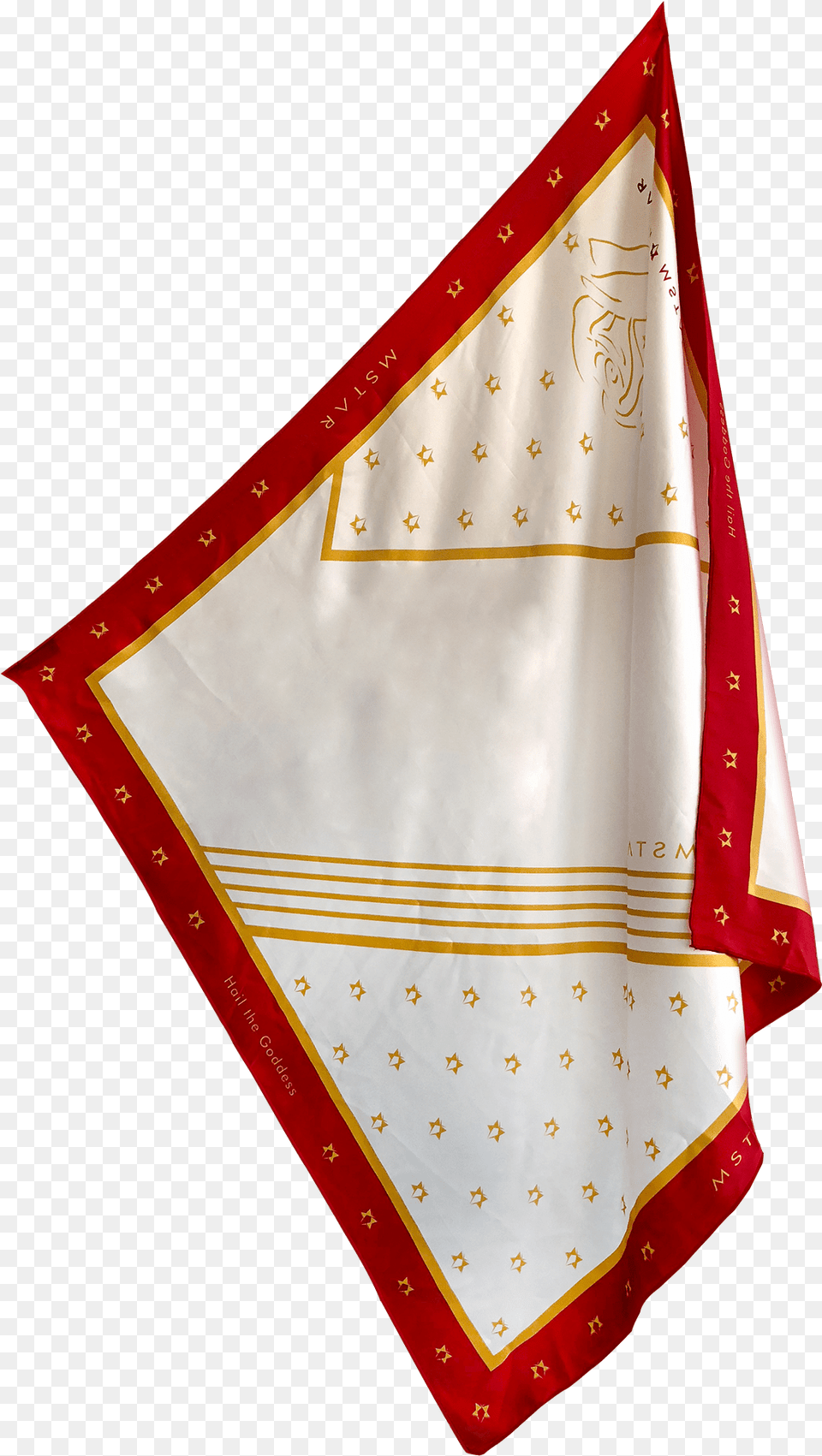 Download Hd Hail The Goddess Red And Gold Woman Silk Scarf Flag, Accessories, Bandana, Headband Free Transparent Png