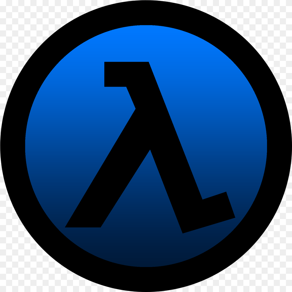 Download Hd Half Life Overhaul Blue Half Life Logo Circle, Symbol, Sign, Astronomy, Moon Png Image