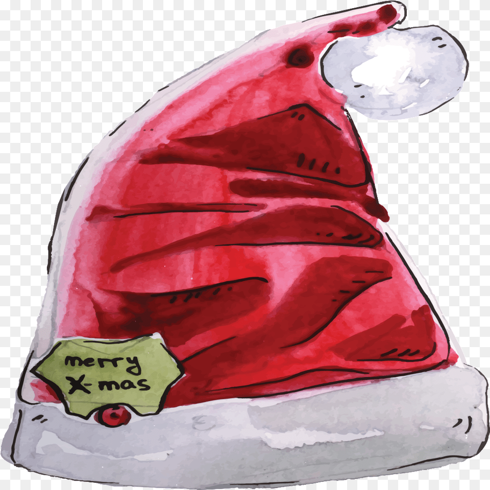 Download Hd Hand Drawn Christmas Hat Handbag, Food, Fruit, Plant, Produce Png