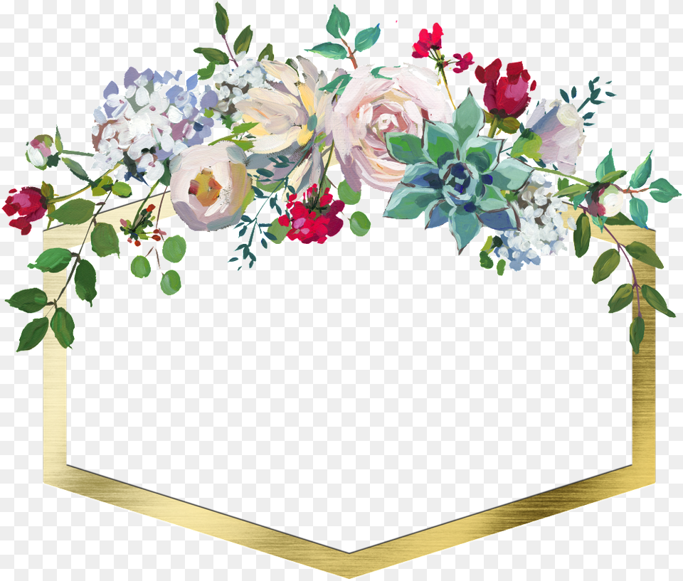 Download Hd Hand Drawn Geometric Frame Flower Flower Frame, Art, Floral Design, Flower Arrangement, Flower Bouquet Free Transparent Png