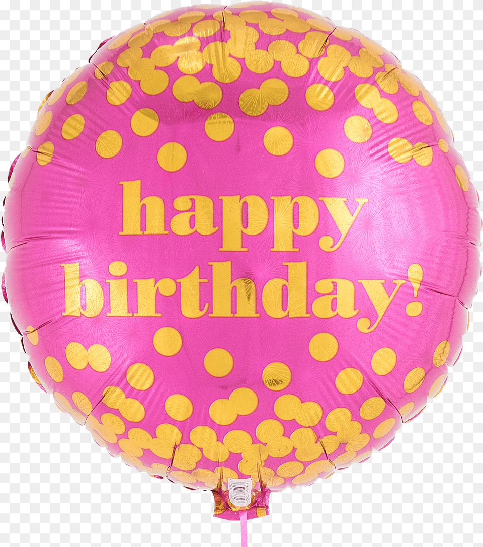 Download Hd Happy Birthday Gold Dots Balloon Png Image