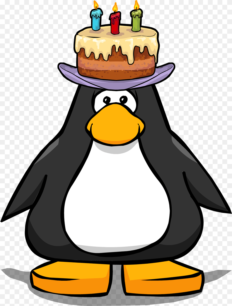 Download Hd Happy Birthday Hat Penguin Club Penguin Happy Birthday, Food, Birthday Cake, Cake, Cream Free Png