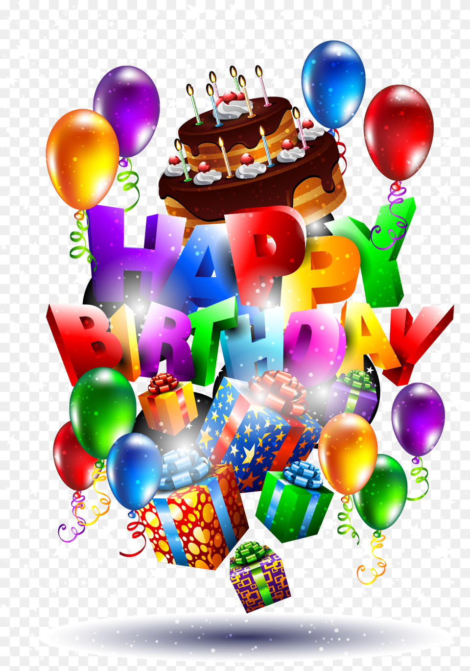 Download Hd Happy Birthday Text 3d Happy Birthday Happy Birthday With Cake, People, Person, Birthday Cake, Cream Png Image