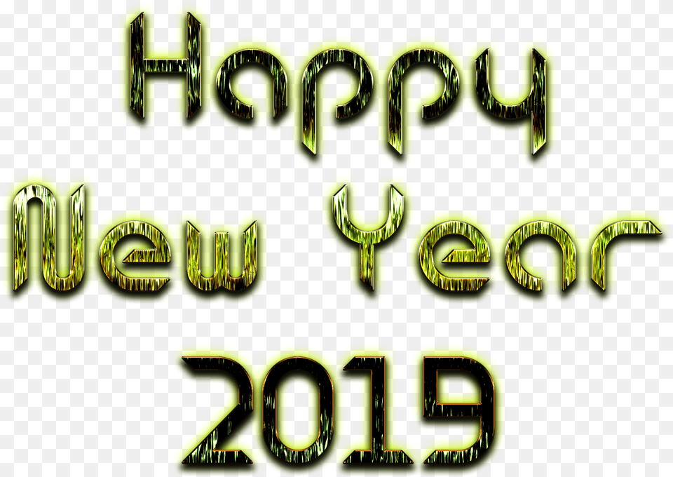 Download Hd Happy New Year 2019 Illustration, Green, Text Free Png
