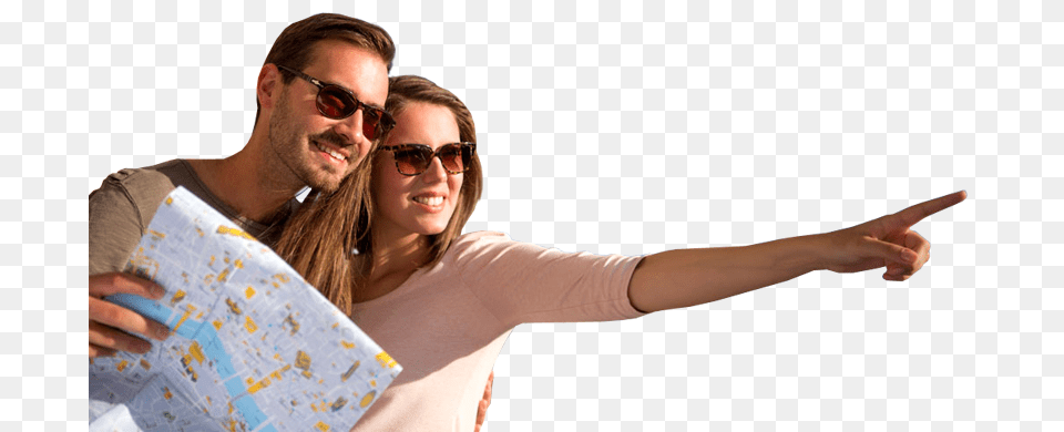 Hd Happy Tourist Sightseeing With Map People On Touriste, Accessories, Sunglasses, Finger, Person Free Png Download
