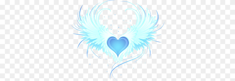 Download Hd Heart Wings Blue Heart With Angel Wings Blue Heart With Wings, Art, Graphics, Pattern, Symbol Free Png