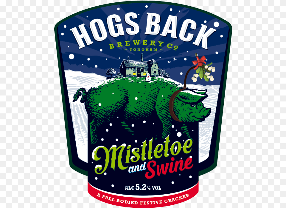 Download Hd Hogs Back Mistletoe And Swine Transparent Christmas Ales Uk, Advertisement, Animal, Buffalo, Mammal Free Png