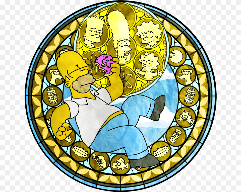 Download Hd Homer Simpson Lisa Moe Szyslak Marge Homer Simpson Kingdom Hearts, Art, Stained Glass, Baby, Person Free Transparent Png