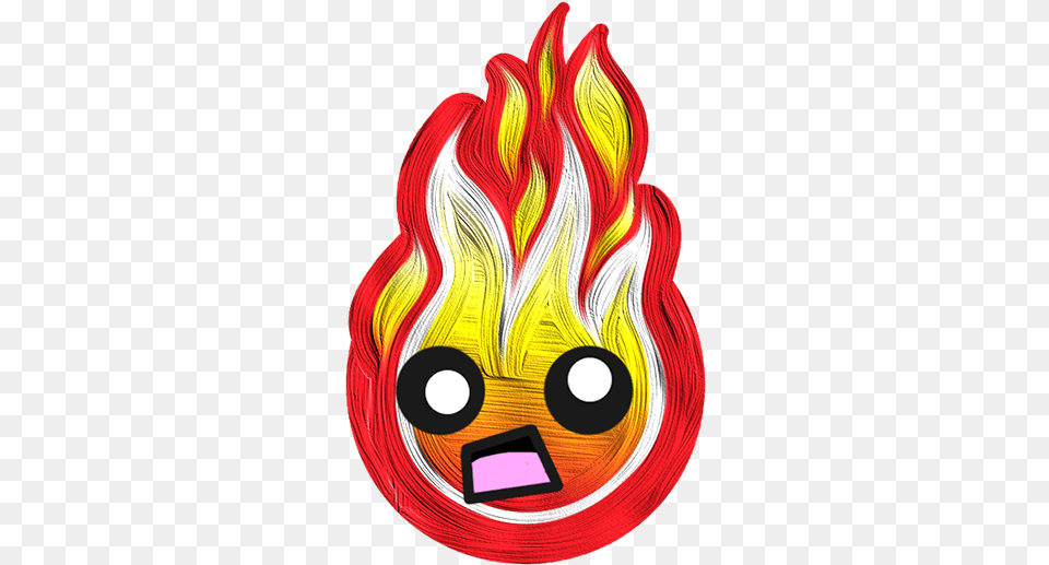 Download Hd Hot Fire Flame Emojis Messages Sticker 9 Illustration, Art, Modern Art, Graphics, Painting Free Png